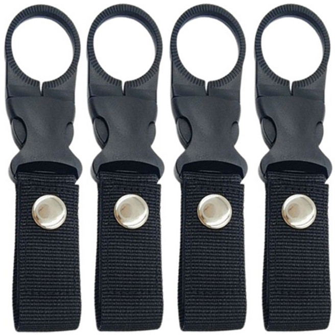 브링엔 휴대용 생수 물병 고리 홀더 일반형, 블랙, 1단, 4개