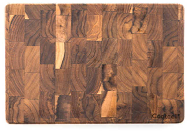 쿡셀 티크 엔드그레인 일반 사각 도마, 브라운, 1개
