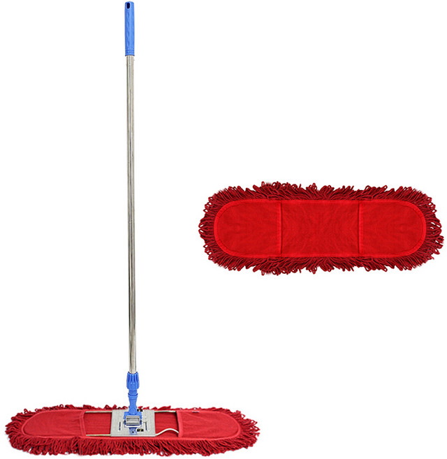 크린메이트 파워 기름걸레 60cm 2p + 자루 세트, 1세트, 혼합색상