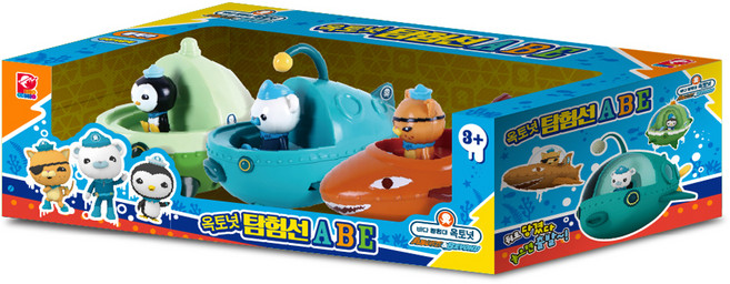 피노키오 옥토넛 탐험선 ABE 완구 세트, 파랑 + 주황 + 연두, 1세트