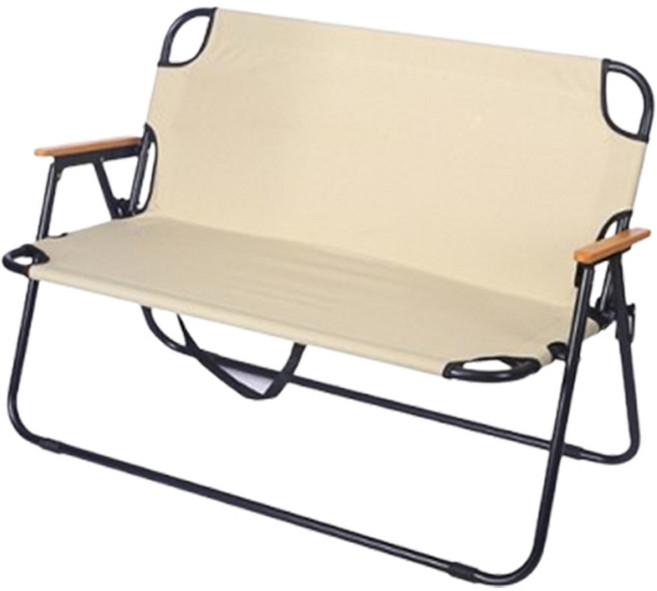 하이퍼플래닛 캠핑용 아웃도어 2인용 접이식 의자, 베이지, 1개