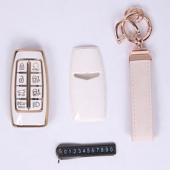 어반카 프리미엄 라인 스마트키 풀커버 키케이스 세트, 화이트 골드, 제네시스 8버튼