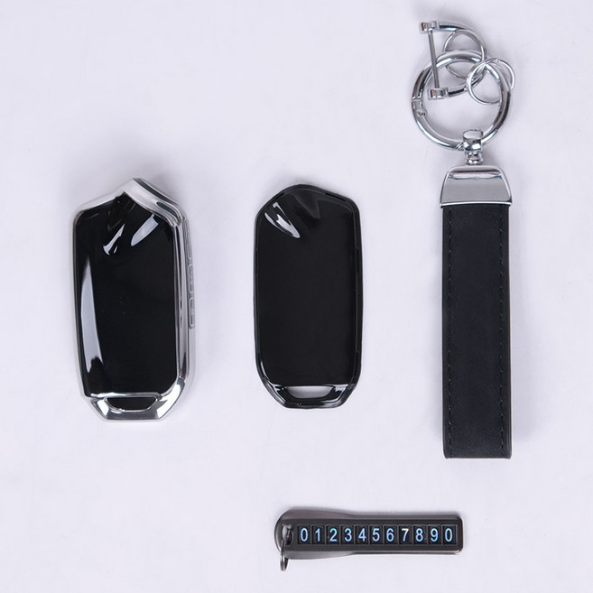 어반카 프리미엄 라인 스마트키 풀커버 키케이스 세트, 블랙 실버, 기아 4버튼 B