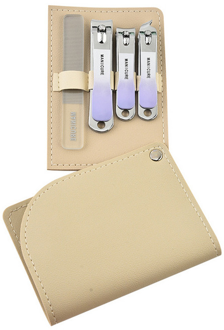 킹스로드 스테인레스 손톱깎이 4종 세트, 1세트, 그러데이션 퍼플