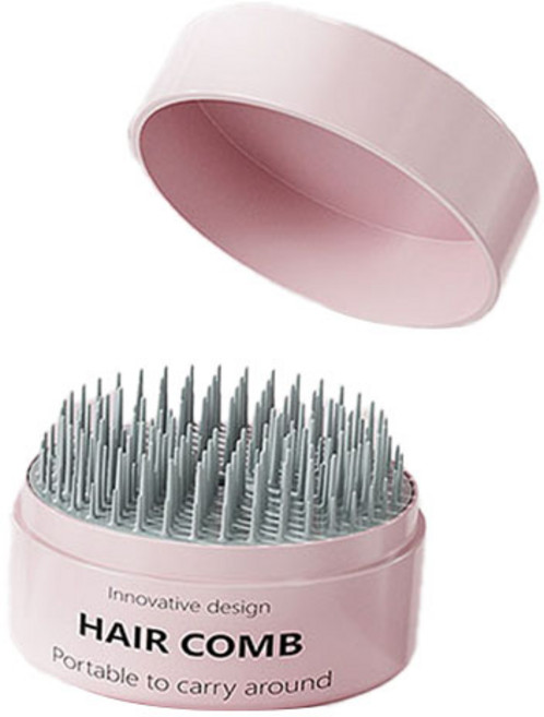 딥톡 휴대용 미니 에어백 헤어 브러쉬 DT0353, 1개, 핑크