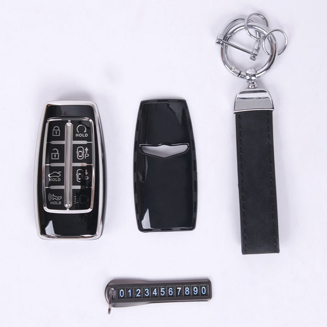 어반카 프리미엄 라인 스마트키 풀커버 키케이스 세트, 블랙 실버, 제네시스 8버튼