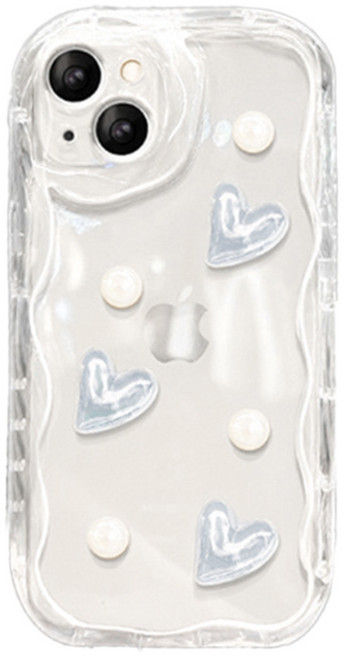 고지비 비비파이 갤럭시 크림물결 하트 입체 TPU 휴대폰 케이스