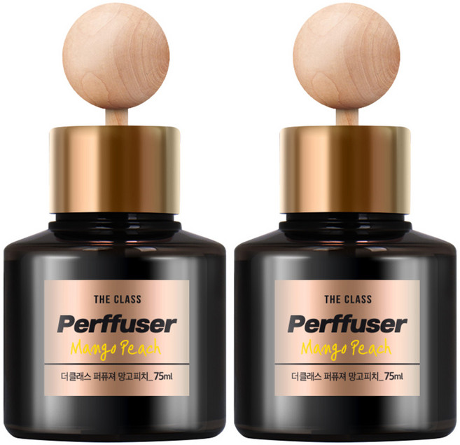 더클래스 퍼퓨저 차량용 방향제 75ml 본품, 망고복숭아, 2개