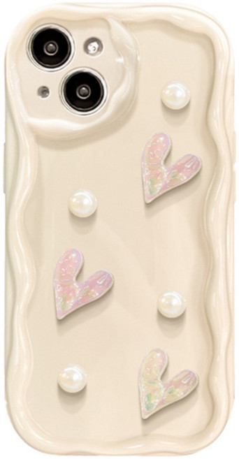 고지비 비비파이 갤럭시 크림물결 하트 입체 TPU 휴대폰 케이스