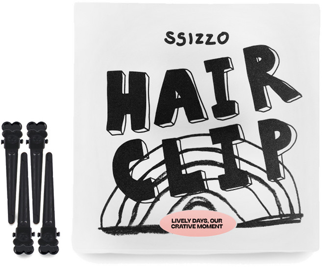 씨조 미용실 자국없는 헤어 집게핀 소형, 12개, 블랙