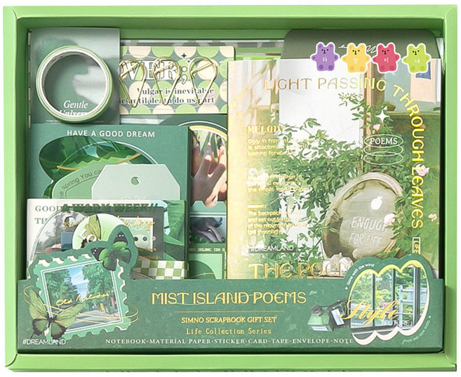 하영이네 여행 빈티지 다이어리 꾸미기 세트, 숲속 여행, 1세트