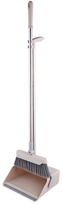 원이네 클린필터 장착 빗자루 + 쓰레받이 세트, 베이지, 1개