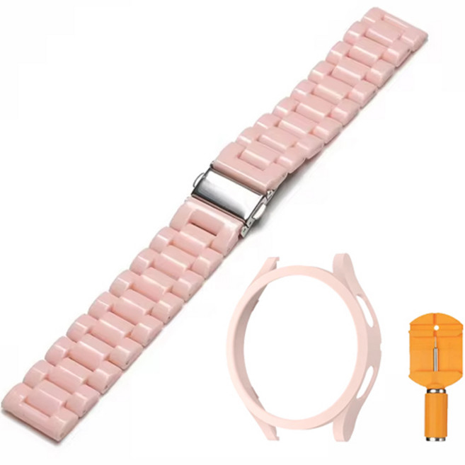 아이엠판다 갤럭시워치 레진 스트랩 + 케이스 세트, 핑크, 1세트