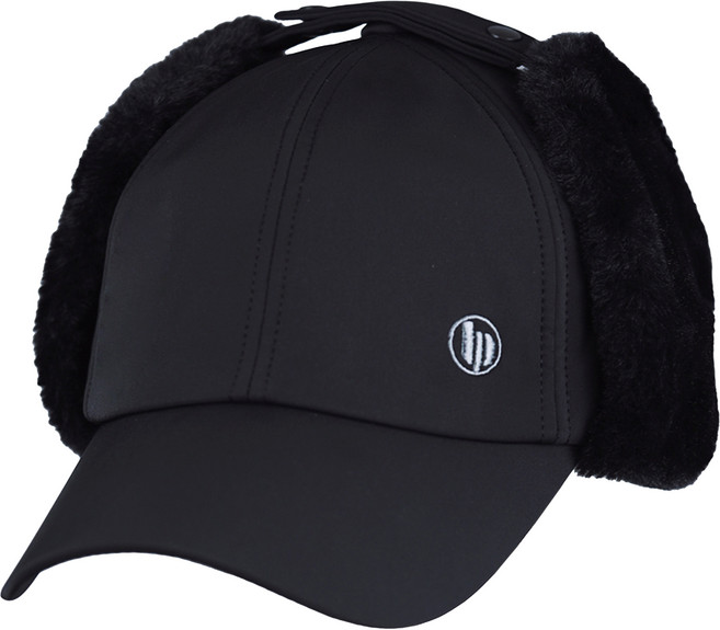 루페오 남성용 겨울 방한 패딩 퍼 귀달이 대두 골프모자, 블랙, 1개