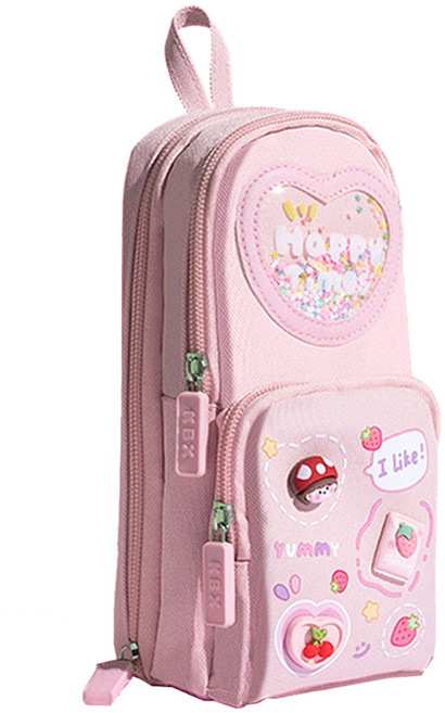 아트조이 스탠딩 백팩 필통, 핑크 체리소녀, 1개