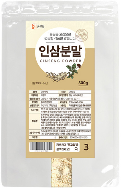 윤고집 인삼분말, 300g, 1개