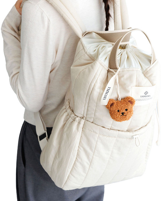 Ymmama 尿布後背包, 珍珠象牙白