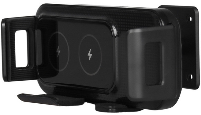 ARKON 폴더블 차량용 Z폴드 Z플립 무선충전 휴대폰 드릴 베이스 거치대, 블랙, FWC3AMPS