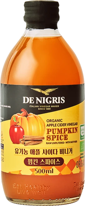 데니그리스 유기농 애플 사이다 비니거 펌킨 스파이스, 500ml, 1개 - 쿠팡