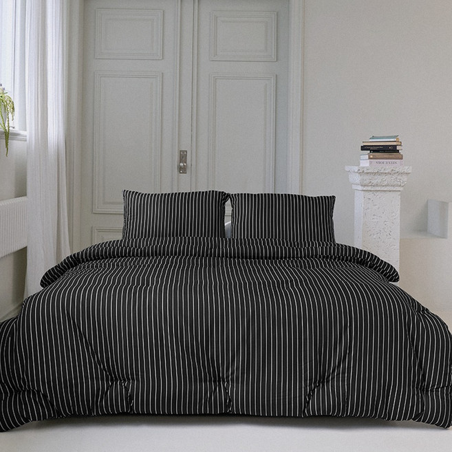 픽켄드 국내 제조 옥수수솜 클래식 스트라이프 차렵이불 침구세트