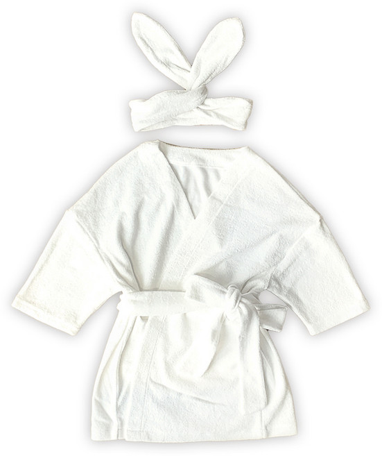 유아용 소프트 대나무 밤부 버블 타월 가운 3종 세트 XS, 화이트, 1개