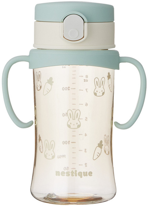 네스틱 유아용 스위치 PPSU 원터치 빨대컵, 260ml, 1개, 민트