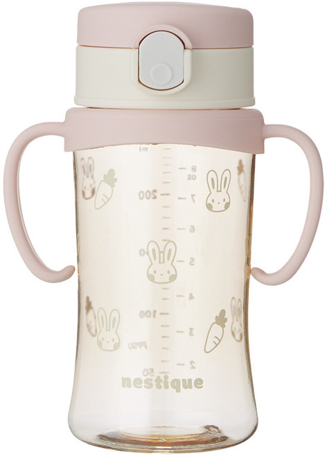 네스틱 유아용 스위치 PPSU 원터치 빨대컵, 260ml, 1개, 핑크