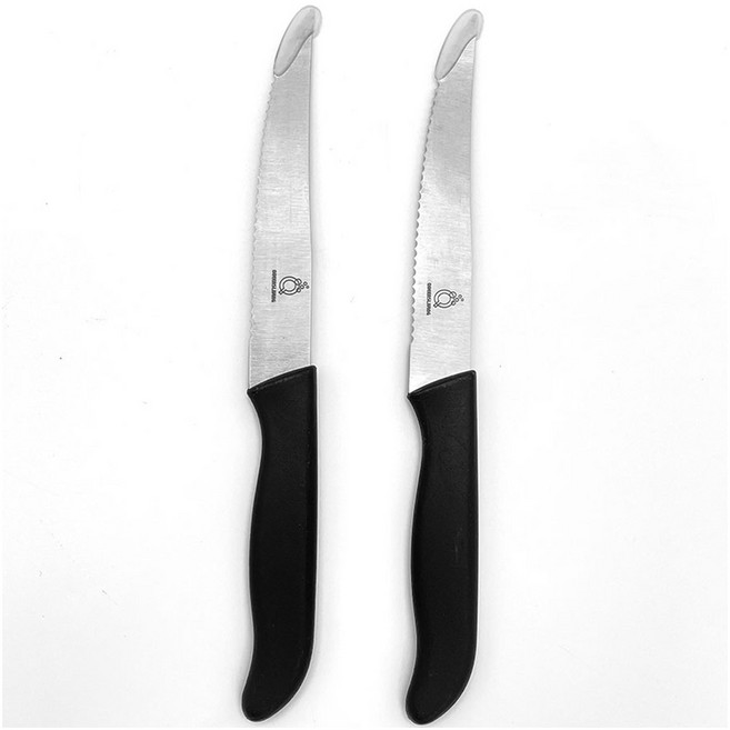 퀸스리빙 스테이크 칼, 2개, 블랙
