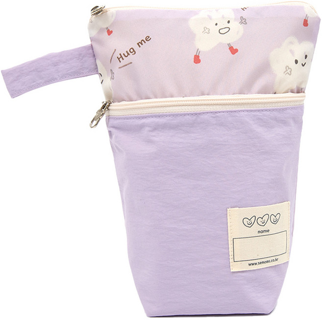 세맘스 양면방수 포키 양치컵 파우치, 허그뭉치퍼플