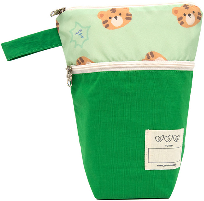 세맘스 양면방수 포키 양치컵 파우치, 아기호랑이