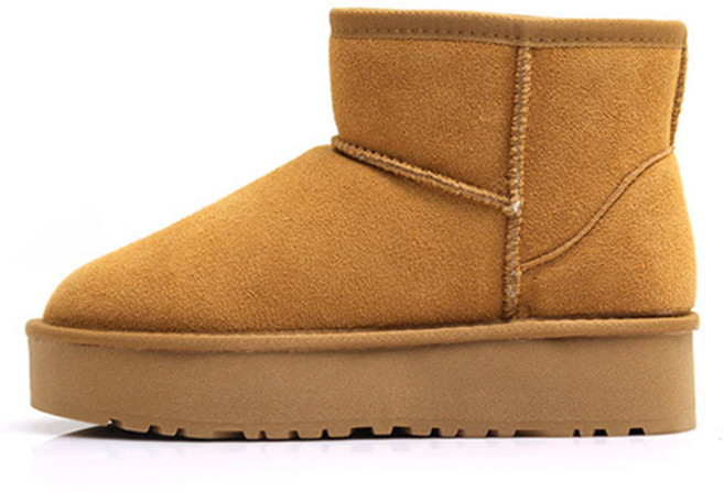 트리샤 여성용 타미나 천연가죽 천연양모 통굽 미니 어그 털부츠 UG-K381