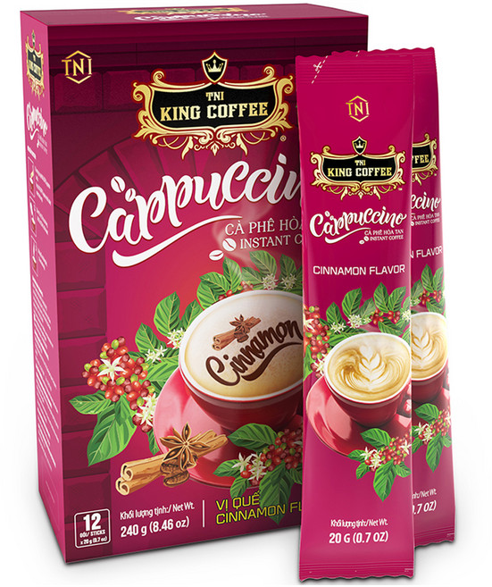 티엔아이킹커피 카푸치노 시나몬향 커피믹스, 20g, 1개, 12개입