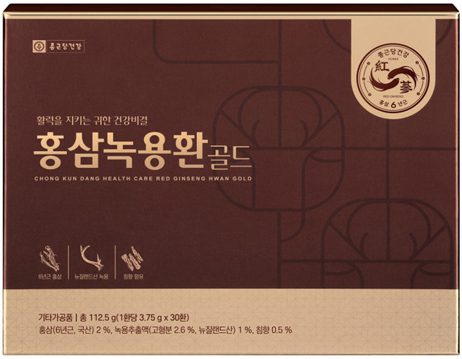 종근당건강 홍삼녹용환 골드 30p, 112.5g, 1개
