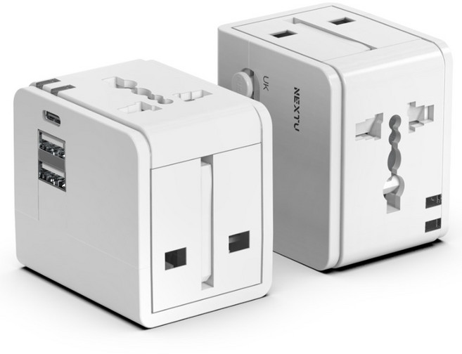 넥스트유 여신우 3포트 C타입 여행용 멀티 어댑터, 1개, 045TC-3P