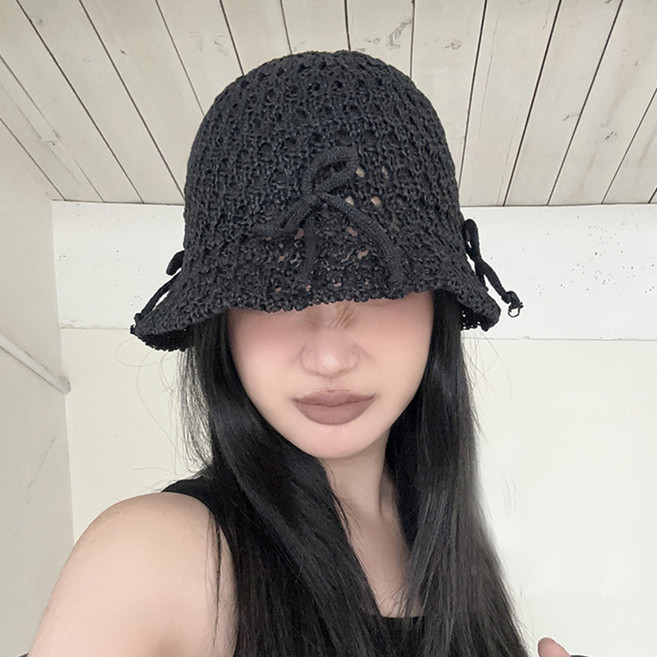 엘쏘 리본 매듭 니트 벙거지