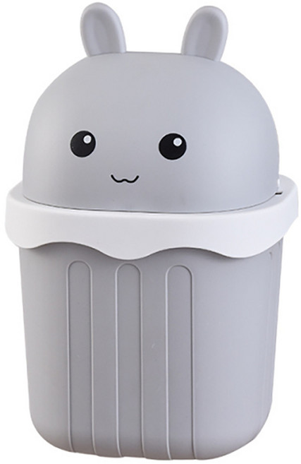 더자카 토끼 데스크 미니 휴지통, 그레이
