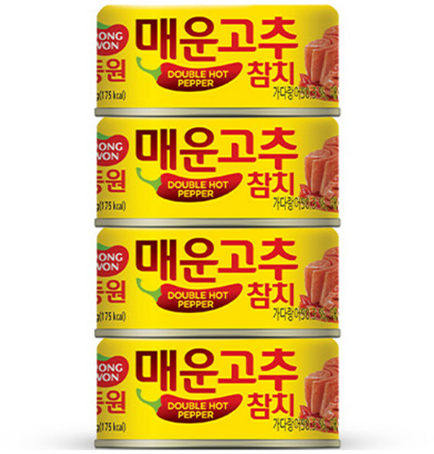 Dongwon 東遠 Tuna 辣味辣椒鮪魚罐頭, 135g, 4個