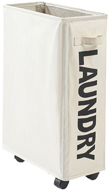 히키스 접이식 이동식 틈새 바구니 세탁 빨래통, IVORY