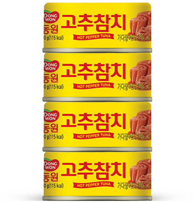 동원참치 고추 참치, 90g, 4개