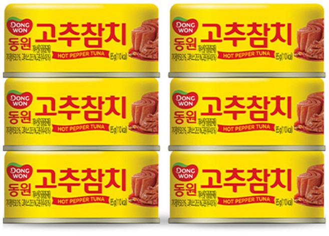 동원참치 고추 참치, 85g, 6개