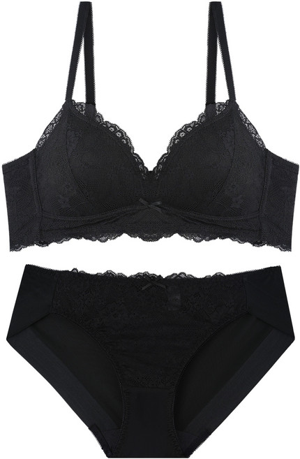 섹시쿠키 노와이어 레이스 브라렛 + 팬티 세트