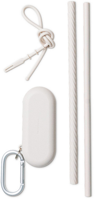 테라누보 휴대용 실리콘 빨대2p+세척도구+휴대용 파우치 세트, 1개입, 1개