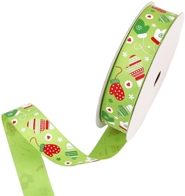 포장넷 크리스마스리본 G HJ-GN25009, 빨강+연두+초록+백색, 1개, 9m