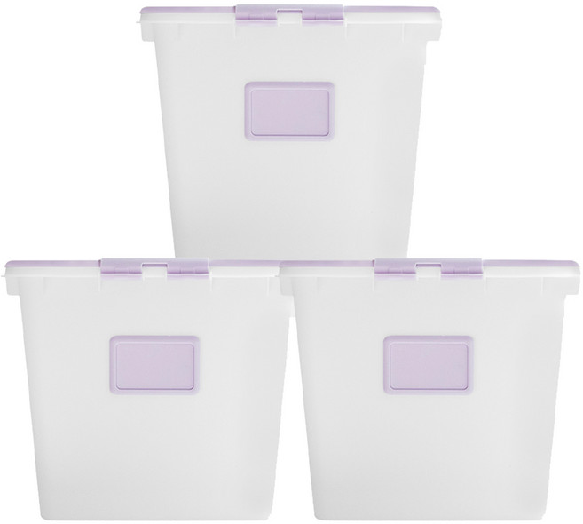 리빙숲 뉴 스퀘어 리빙박스, 라벤더, 72L, 3세트