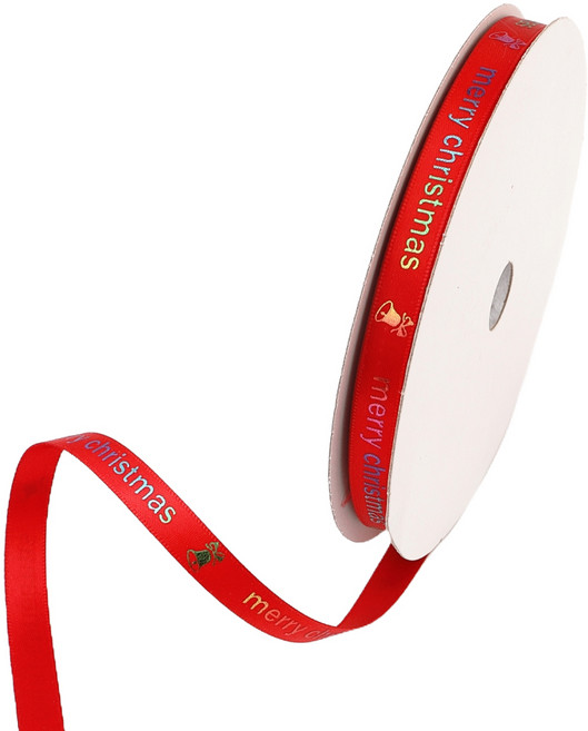 포장넷 크리스마스리본 S RB-RD09009, 빨강+무지개, 1개, 9m