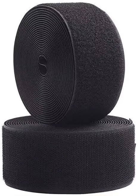 엔더 튼튼한 대형 벨크로 찍찍이 테이프 암수 5cm x 1m 블랙, 1세트