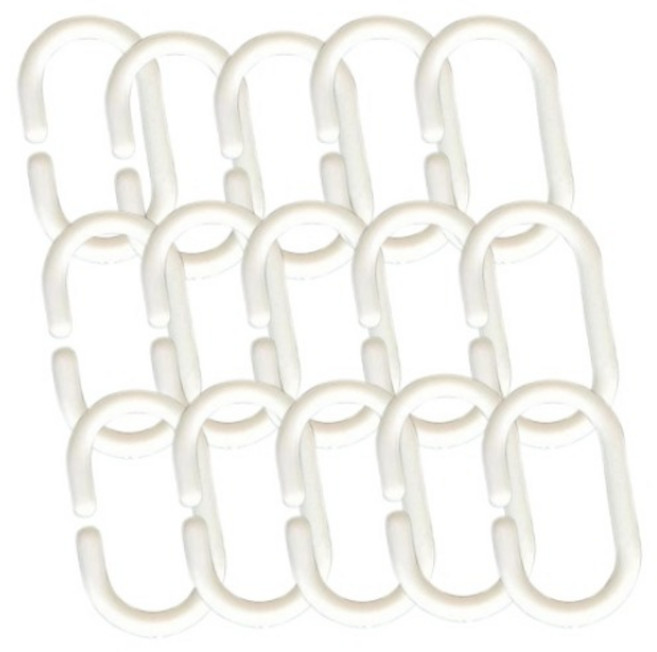 피피홈리빙 C형 커튼링 대형 3.6 x 5.8 cm, 화이트, 15개