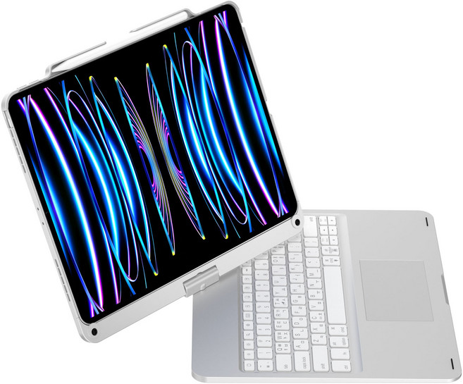 시즌템 플러스 아이패드 키보드케이스, 실버, 1세트