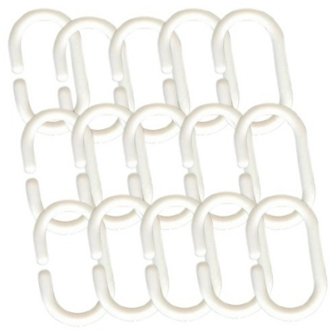 피피홈리빙 C형 커튼링 중형 2 x 3.8 cm, 화이트, 15개