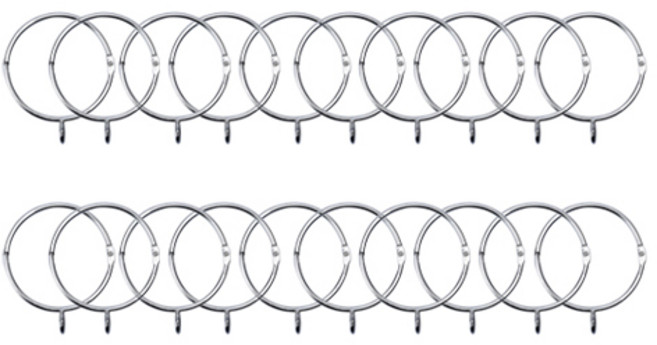 피피홈리빙 메탈 개폐형 커튼링 내경 38mm, 실버, 20개